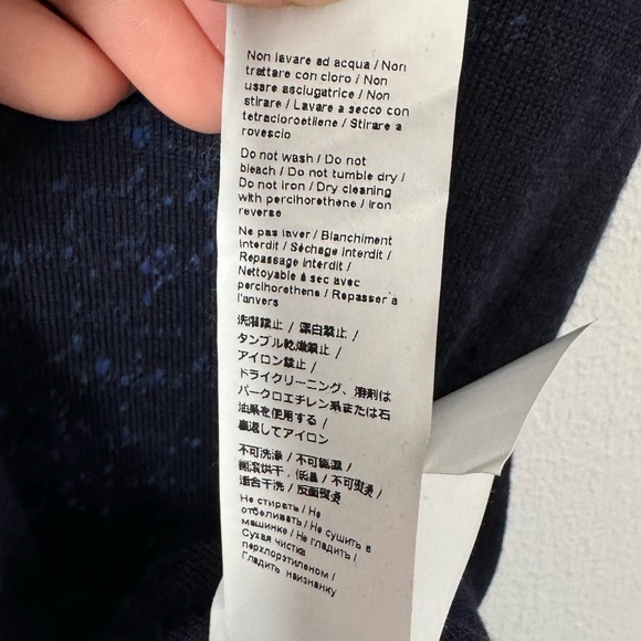 Roberto Cavalli Polo Shirt 100% Wool Knit Navy Blue Snake Print Mens Medium - Picture 12 of 13